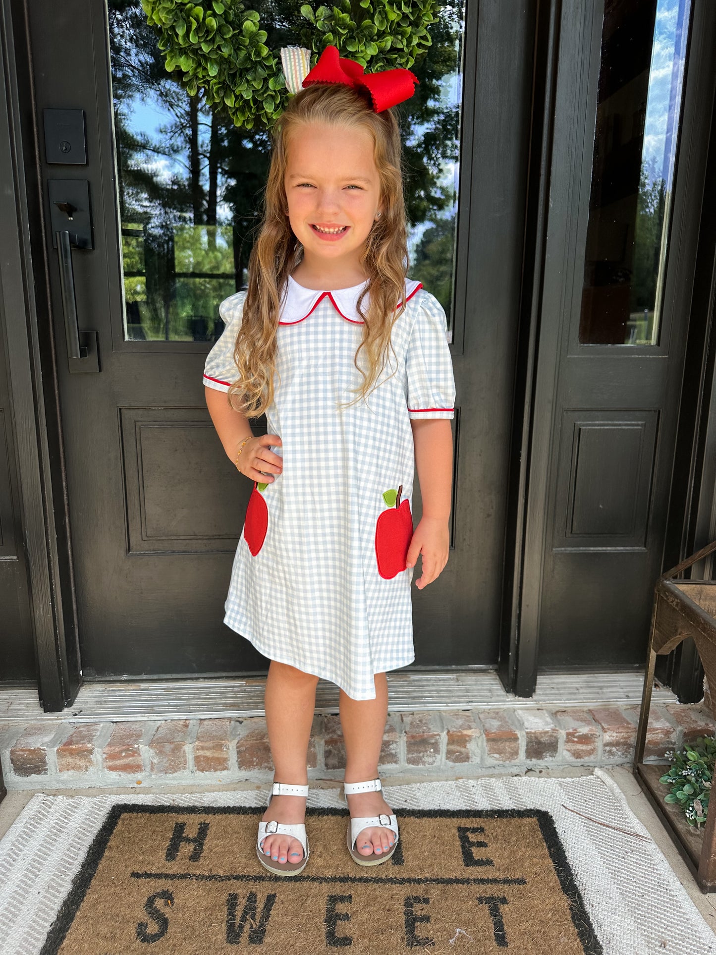BACK TO SCHOOL APPLIQUE DRESS