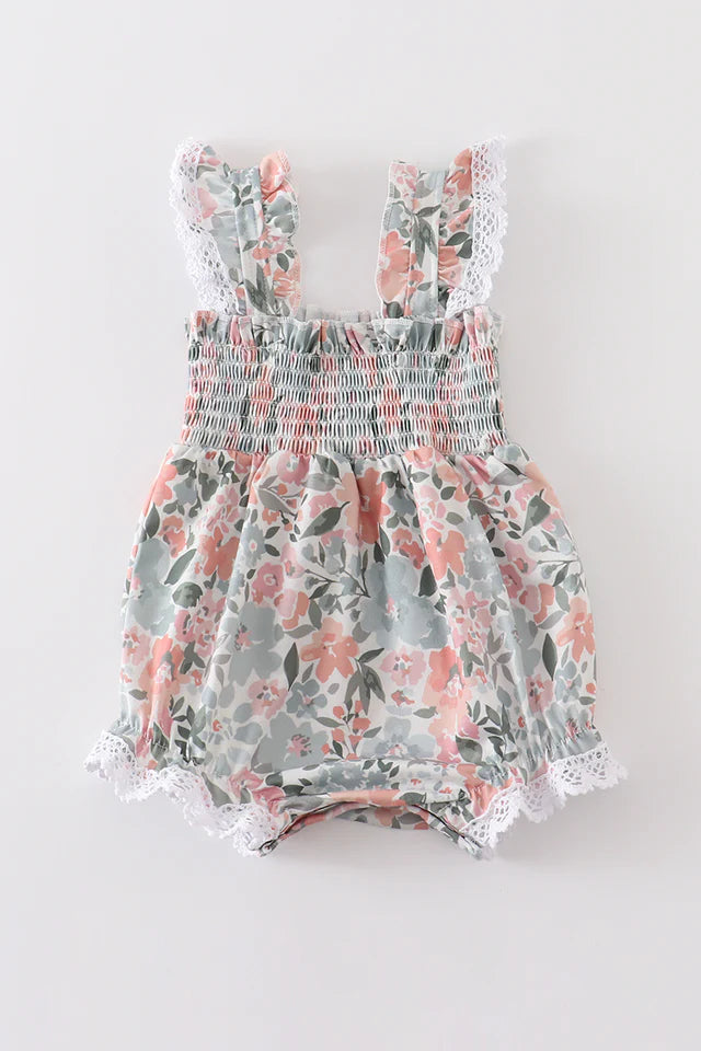 FLORAL SMOCKED BUBBLE