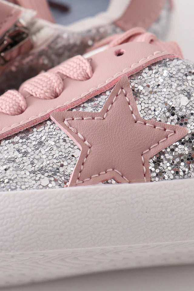 GIRLS PINK SPARKLE STAR SNEAKER