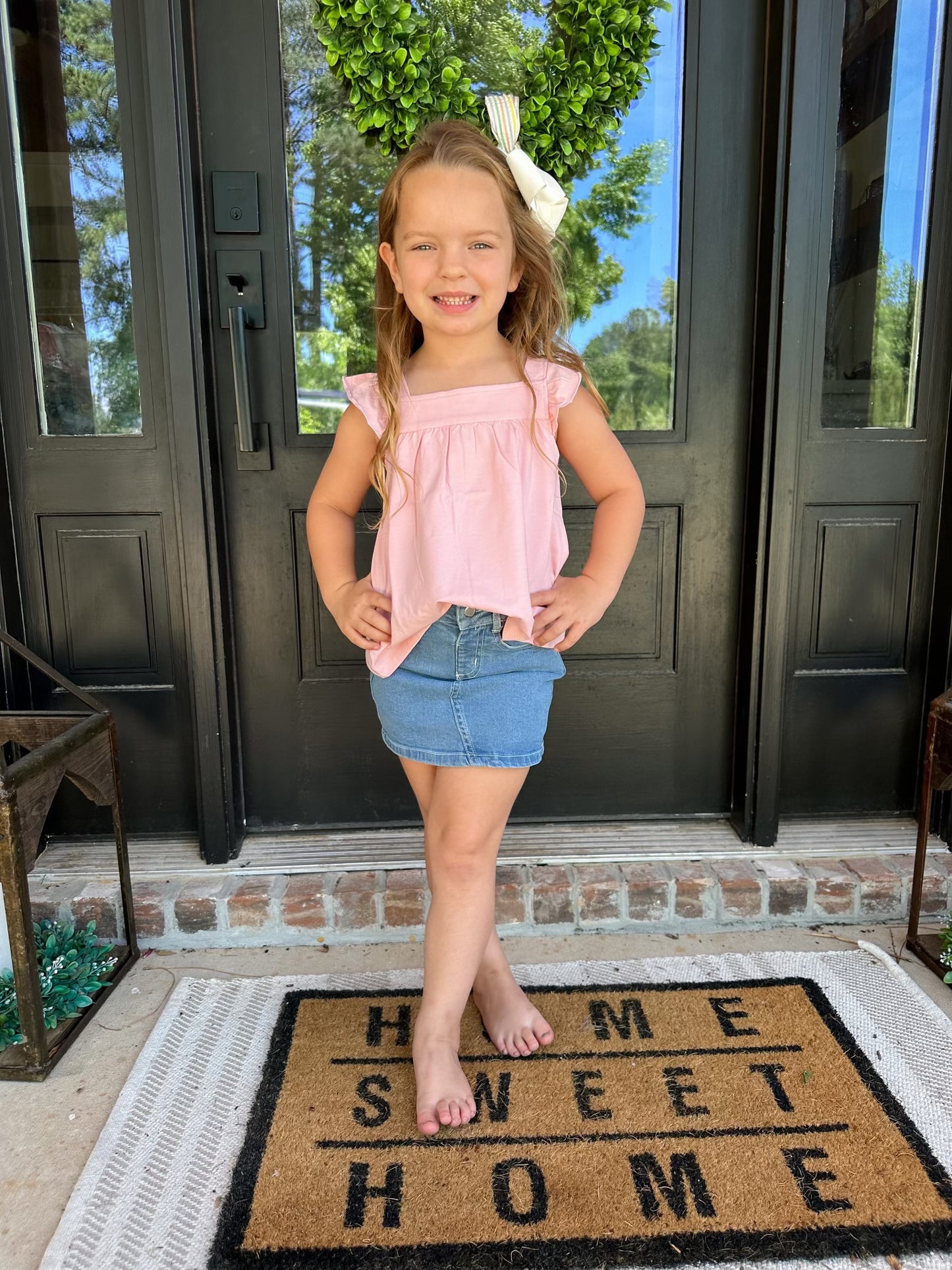 LIGHT WASH DENIM SKIRT