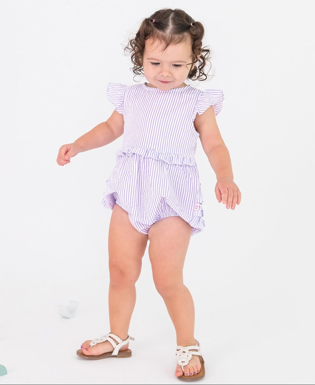 LAVENDER SEERSUCKER RUFFLE BUBBLE