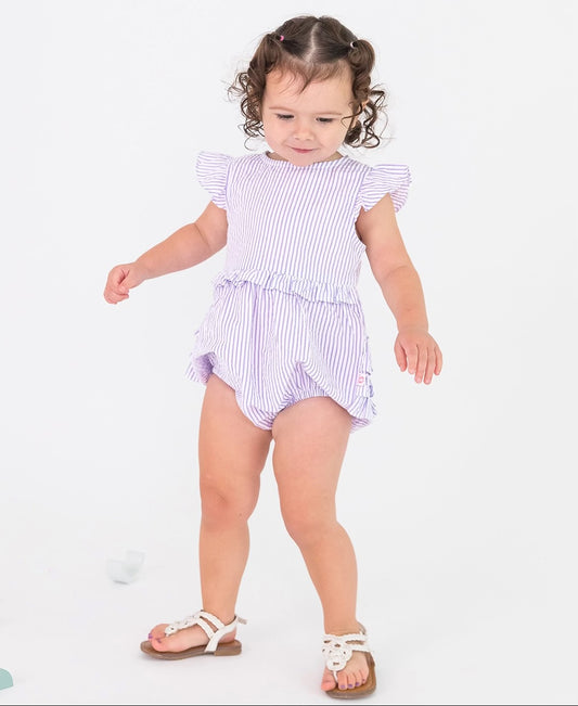 LAVENDER SEERSUCKER RUFFLE BUBBLE